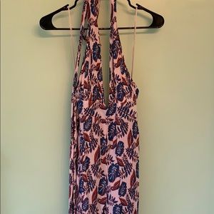 Floral detail halter jumpsuit